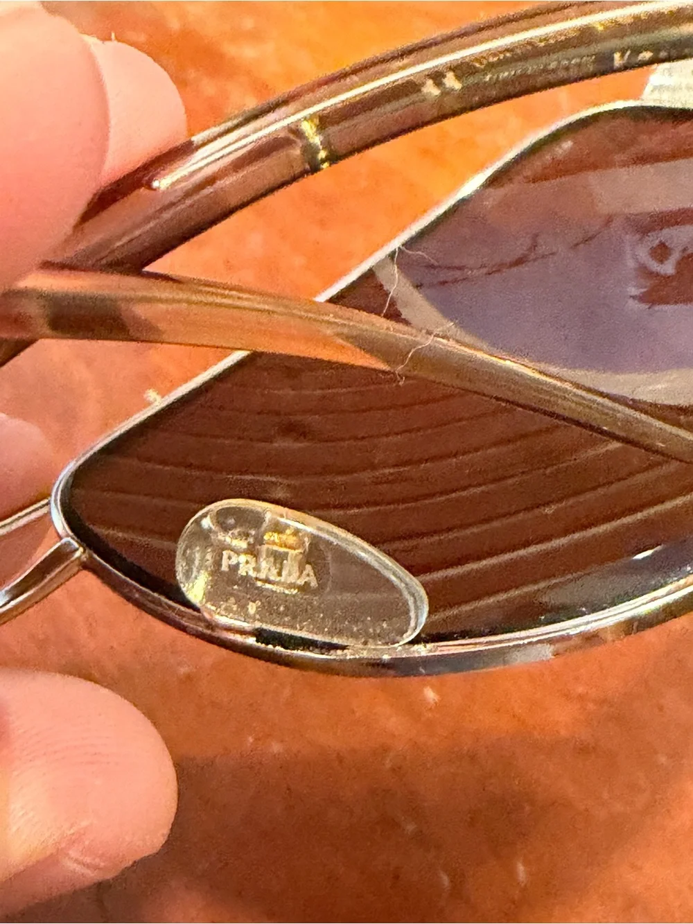 VTG Prada SPR 75G Shield Aviator Sunglasses Silver Brown Tortoise Made In Italy